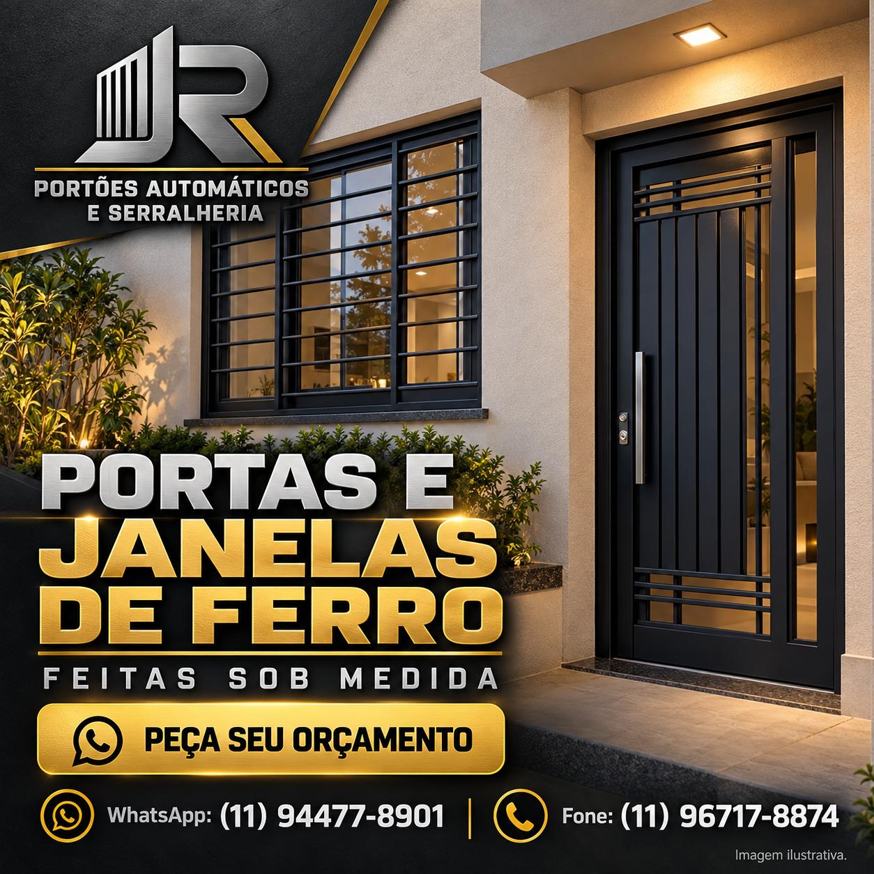 Banner de portas e janelas de ferro